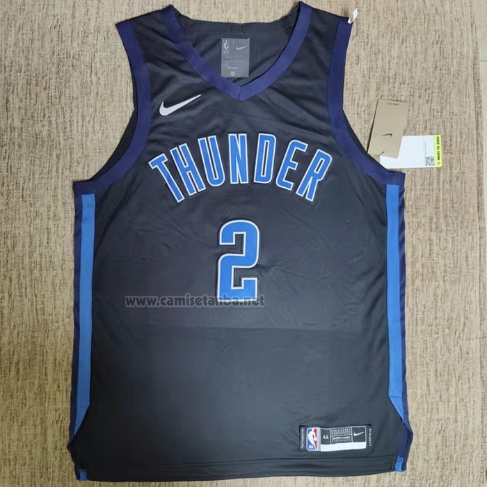 Camiseta Oklahoma City Thunder Shai Gilgeous-Alexander #2 Earned Autentico Negro